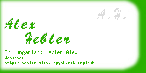 alex hebler business card